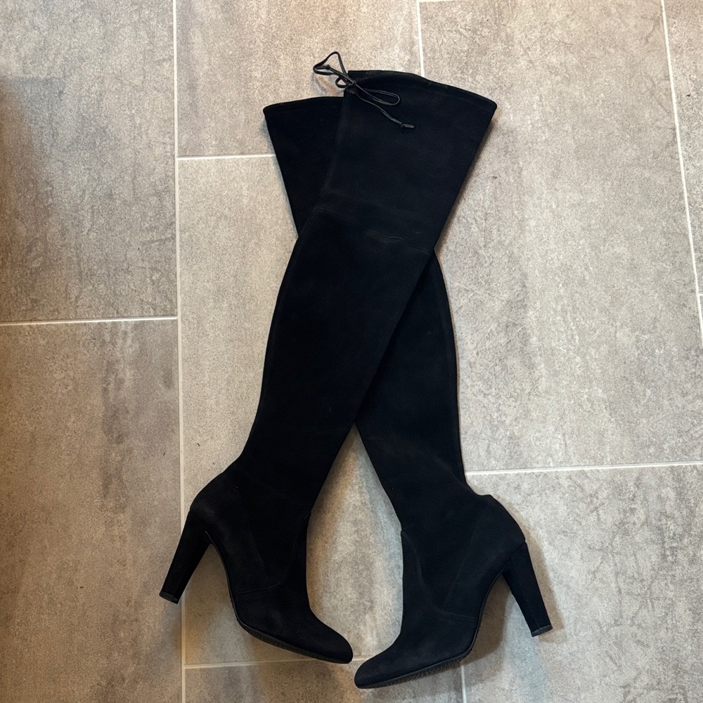 Stuart Weitzman Black Over-the-Knee Boots Highland